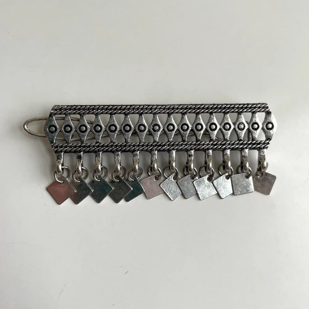 Free People NWOT Silver Tribal Dangle Charm Hair Clip